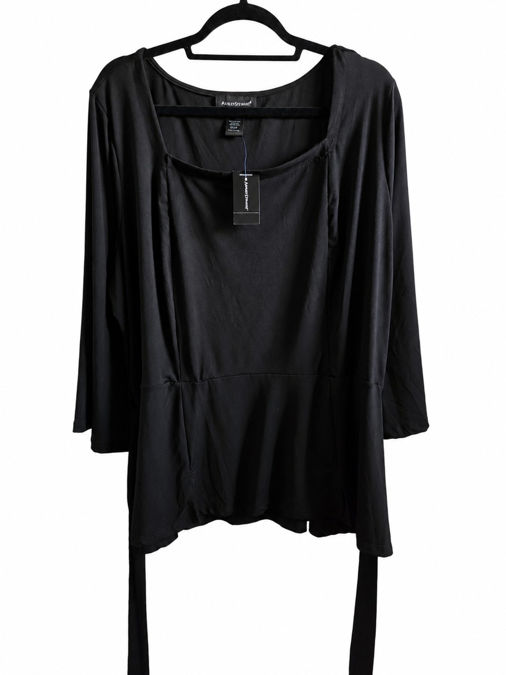 🖤 Ashley Stewart Black Peplum Tunic Top | NWT | Plus Size 22/24